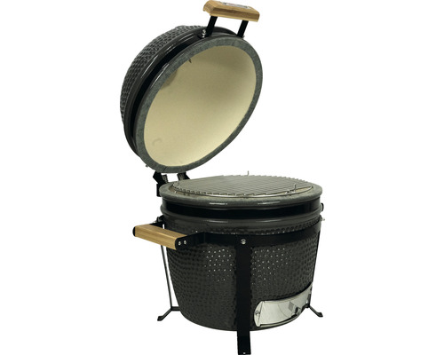 Keramický gril s otvoreným vekom a grilovacím roštom