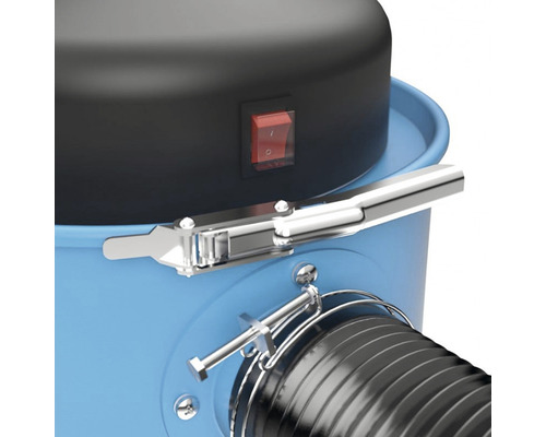 Detail sacieho zariadenia so spínačom, uzáverom a hadicovou prípojkou.