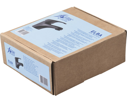 Balenie čiernej batérie ELBA od spoločnosti Form and Style, 22 krát 18 krát 8 centimetrov