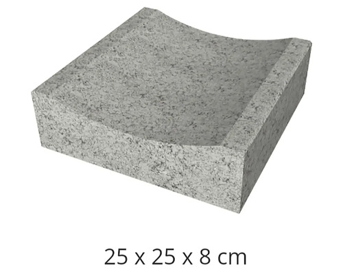 Sivý odvodňovací žľab z kameňa, 25 x 25 x 8 cm
