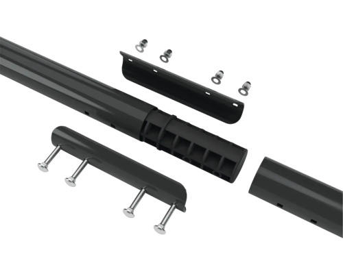 Jednotlivé diely stĺpika plota so skrutkami a krytom