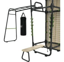 Multifunkčná tréningová stanica s hrazdou, boxovacím vrecom a lavicou na cvičenie pre všestranný fitness tréning