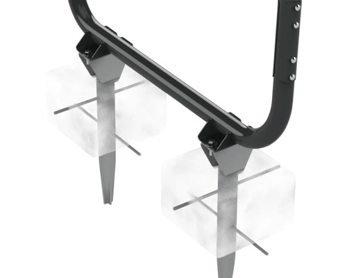 Detailný pohľad na zemnú kotvu pre vonkajšie použitie