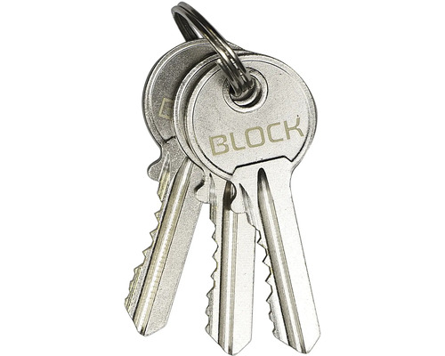 Tri kľúče Block na krúžku na kľúče