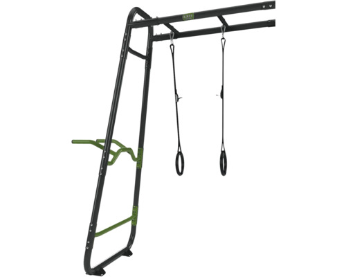 Cvičebný stroj s hrazdou a gymnastickými kruhmi