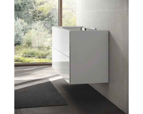 Závesná skrinka pod umývadlo v kúpeľni s dvoma zásuvkami