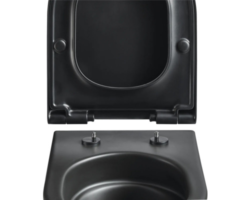 Čierne záchodové sedadlo s upevnením