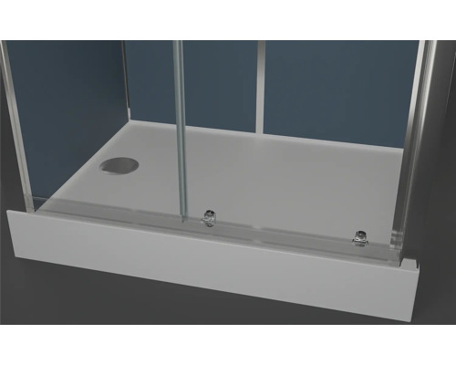 Sprchovací kút so sprchovacou vaničkou a sklenenými posuvnými dverami