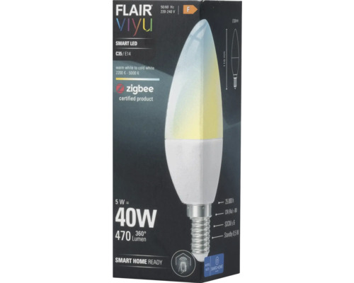 FLAIR Viyu smart LED žiarovka C35 E14 v produktovom balení