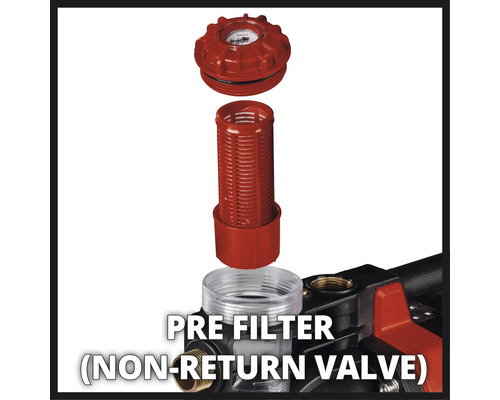 Predfilter so spätným ventilom pre záhradné čerpadlo