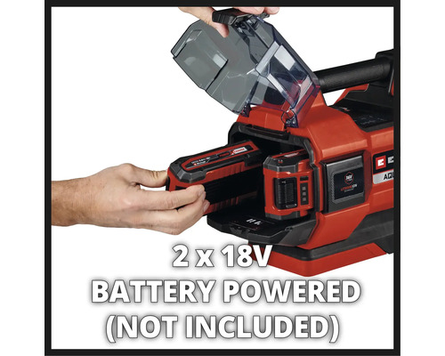 Pohľad zhora na akumulátorovú lampu, 2 x 18 V, batérie nie sú súčasťou balenia