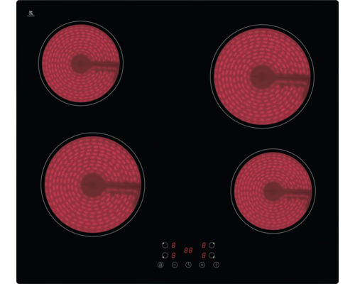 Sklokeramická varná doska so štyrmi varnými zónami