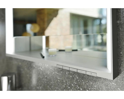 Zrkadlová skrinka s policou a ovládacími prvkami