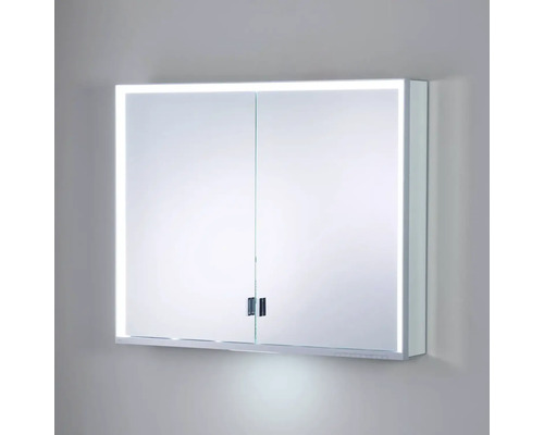 Zrkadlová skrinka s dvomi dvierkami a osvetlením