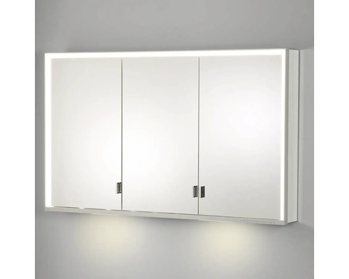 Zrkadlová skrinka s tromi dvierkami a integrovaným osvetlením do kúpeľne