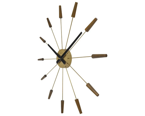 Nástenné hodiny s ukazovateľom času a dekoratívnymi prvkami