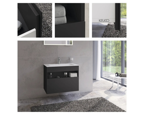 Kúpeľňa s umývadlovou skrinkou, umývadlom, zrkadlom a doplnkami