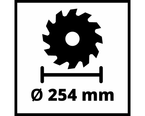 Symbol pre priemer pílového kotúča 254 milimetrov