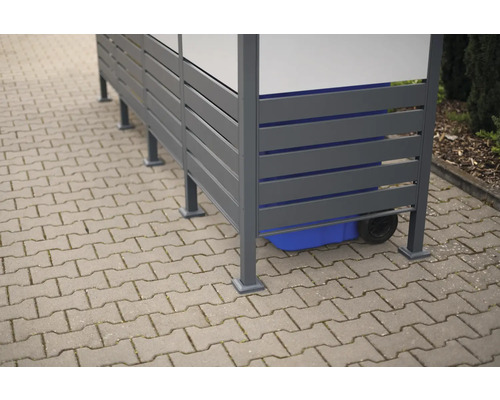 Box na smetné nádoby s lamelovým vzhľadom