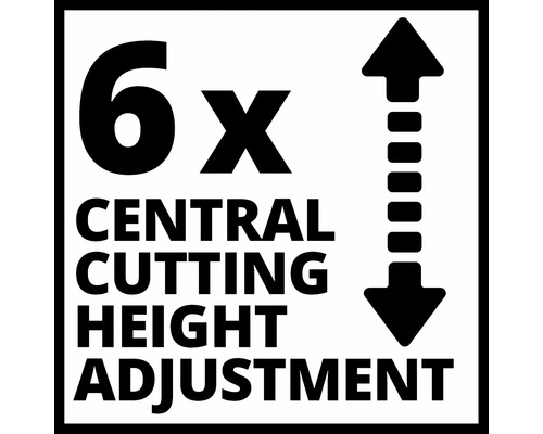 Symbol pre šesťnásobné centrálne nastavenie výšky kosenia