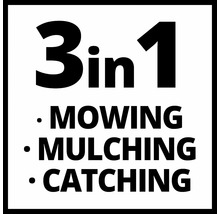 Funkcia 3 v 1: Kosenie, mulčovanie, zber