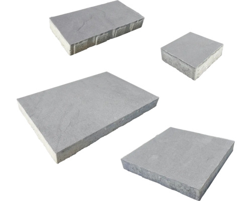 Rôzne dlažobné kocky z kameňa