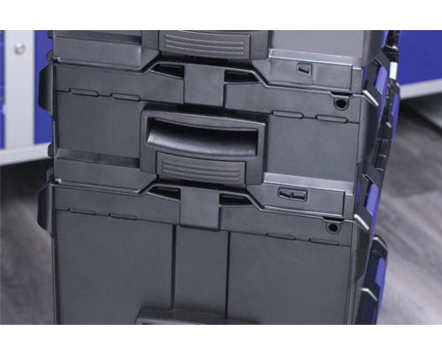 Stohovateľné plastové kufríky na náradie