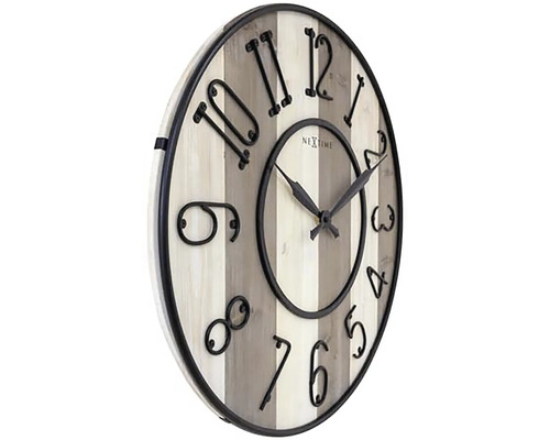 Nástenné hodiny Nextime s kovovým puzdrom a číslicami