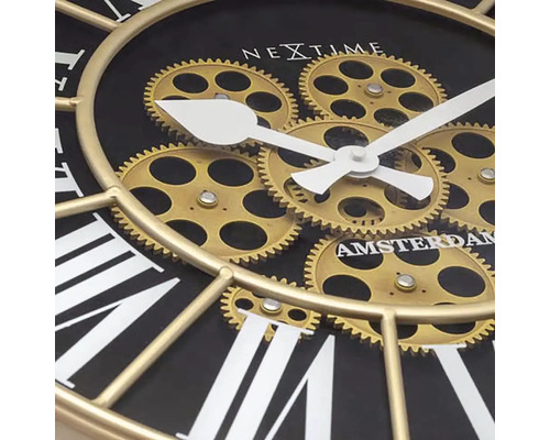 Nástenné hodiny Nextime s ozubenými kolesami a rímskymi číslicami
