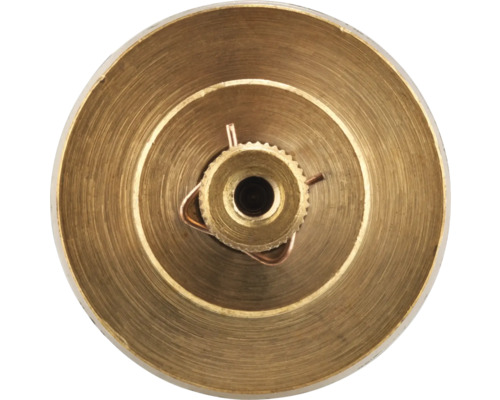 Pohľad zhora na kovovú hlavicu sprinkleru