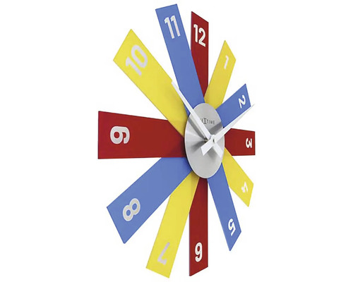 Nástenné hodiny s farebnými ciferníkmi