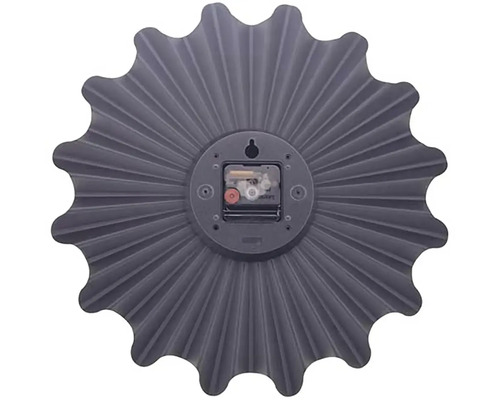 Zadná strana sivých nástenných hodín so slnečnicovým dizajnom