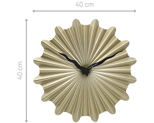 Dekoratívne zlaté nástenné hodiny s priemerom 40 cm