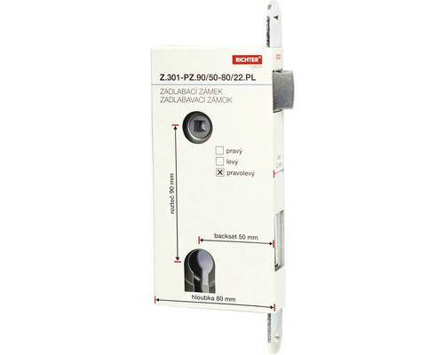 Zadlabávací zámok Richter Z.301-PZ.90/50-80/22.PL