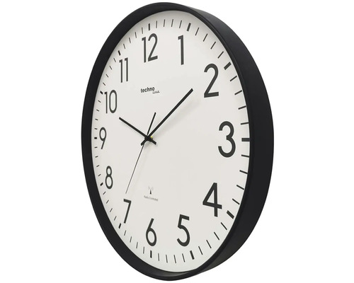 Nástenné hodiny s rádiovým riadením a čiernym rámom