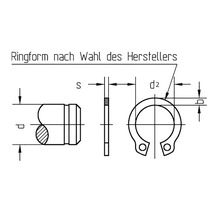 Technický nákres poistného krúžku s rozmermi