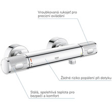 Detail termostatickej batérie Grohe na montáž na stenu