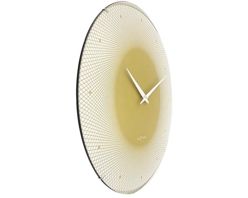 Nástenné hodiny s geometrickým vzorom a ukazovateľom času
