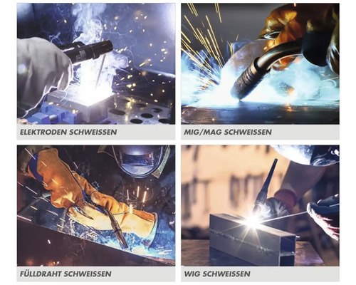 Rôzne metódy zvárania: Zváranie elektródou, zváranie MIG/MAG, zváranie rúrkovým drôtom, zváranie TIG