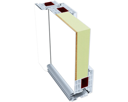 Priečny rez plastového okenného rámu s izoláciou