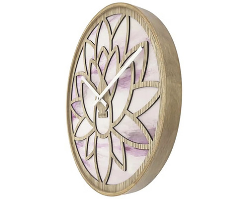 Dekoratívne nástenné hodiny s kvetinovým vzorom a ukazovateľom času