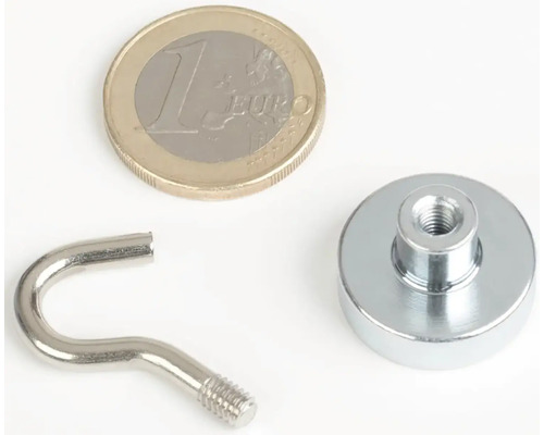 Magnet s hákom a euro mince pre zobrazenie veľkosti