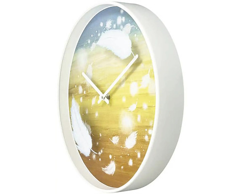 Nástenné hodiny s motívom peria