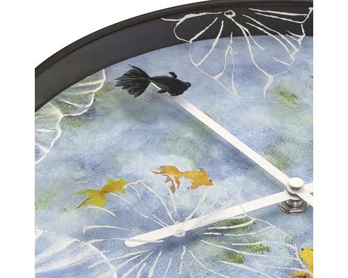 Nástenné hodiny s motívom rýb a ručičkami