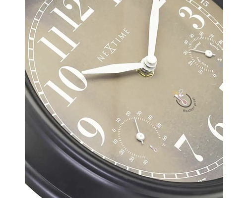 Nástenné hodiny Nextime s teplomerom a vlhkomerom