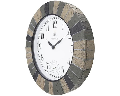 Nástenné hodiny s teplomerom na vonkajšie použitie