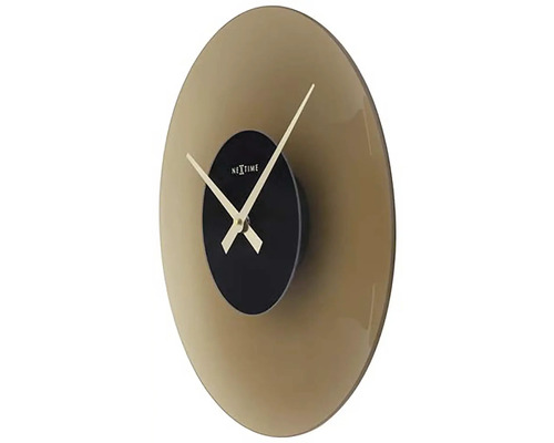 Logo Nextime. Okrúhle nástenné hodiny so zobrazením času