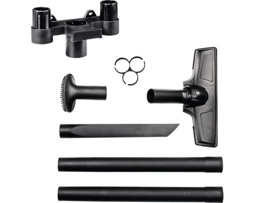 Sada príslušenstva pre vysávač s rôznymi tryskami a rúrkami