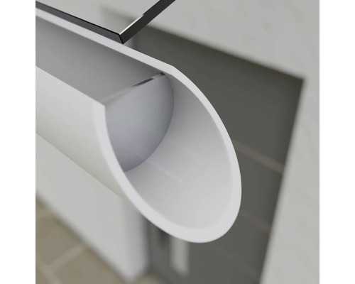 Polkruhový, biely plastový odkvap