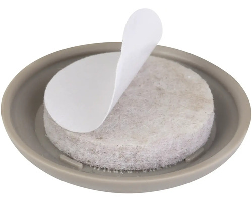 Nábytkový klzák s plstenou klznou plochou a samolepiacou fóliou